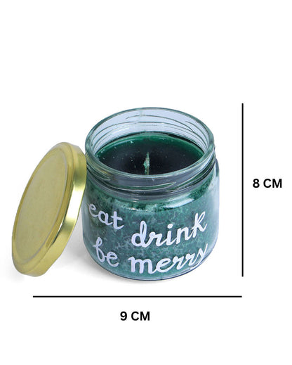 Eat-Drink & Be Merry Glass Candle Jar | 3 x 3 inches