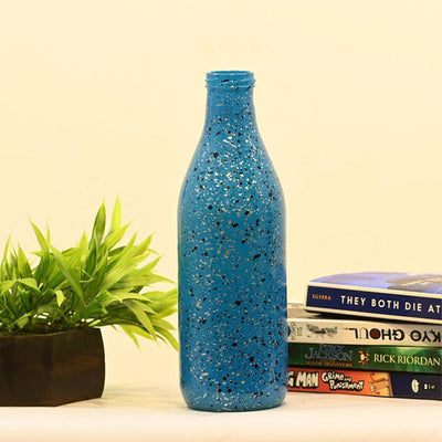 Elegant Blue Glass Pot Without Flower | 1000 ML | 10 x 3 inches