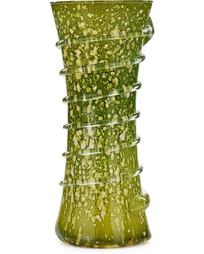 Lush Green Glass Pot Without Flower | 11 x 4 inches