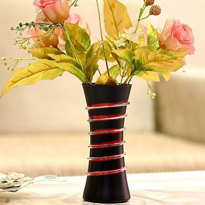 Elegant Maroon Glass Pot Without Flower | 8 x 4 inches