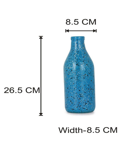 Elegant Blue Glass Pot Without Flower | 1000 ML | 10 x 3 inches