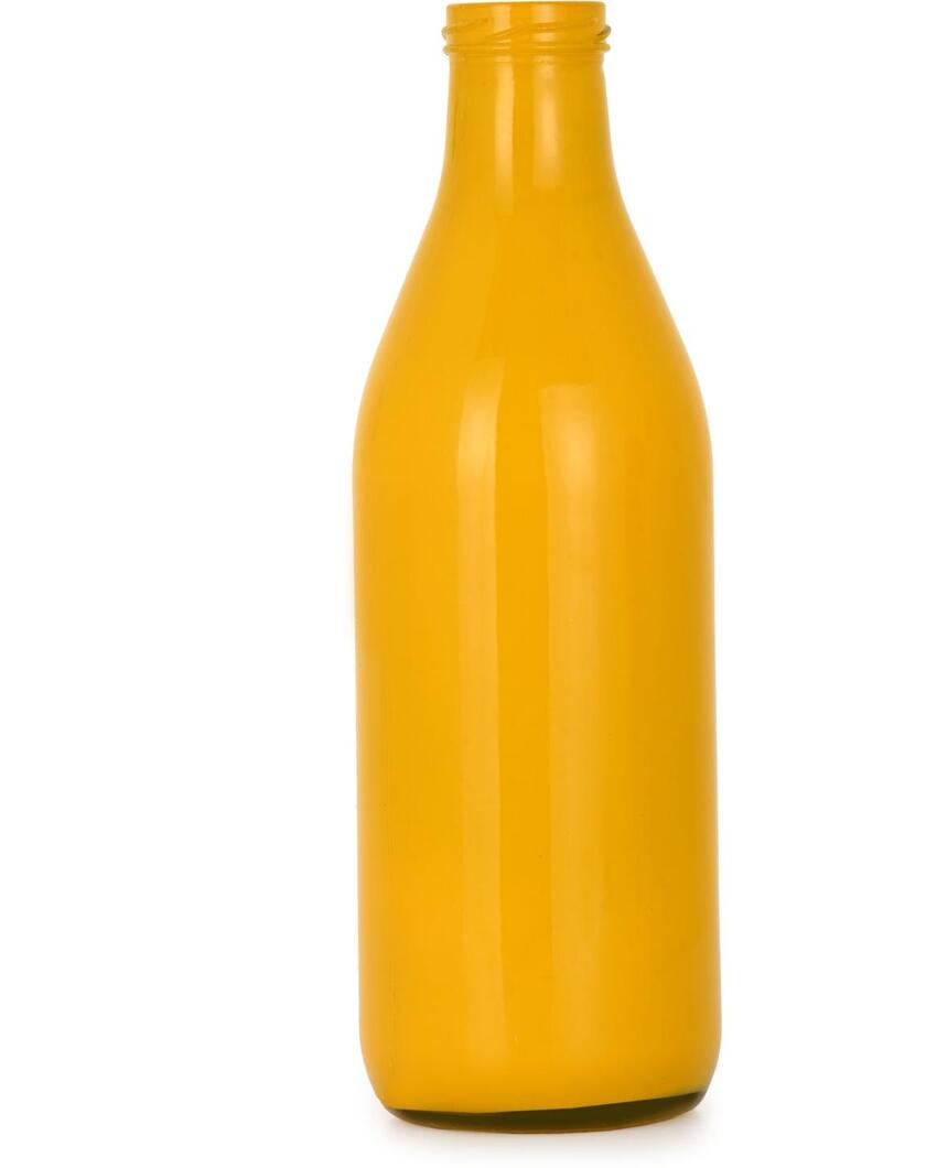 Cheerful Yellow Glass Pot Without Flower | 1000 ML | 10 x 3 inches