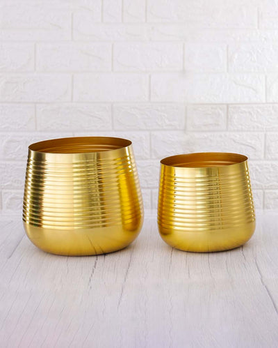 Ved Gold Metal Planters | Set Of 2 | Plant not included