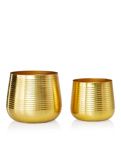 Ved Gold Metal Planters | Set Of 2 | Plant not included