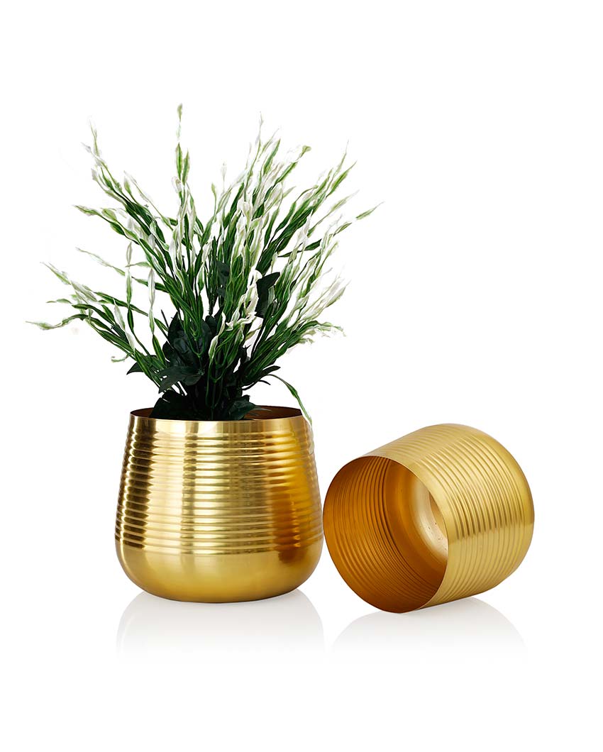 Ved Gold Metal Planters | Set Of 2 | Plant not included