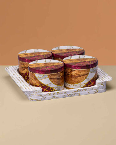 Vogue Polypropylene Utility Containers With Tray | Set Of 4 | 430 ml | 11 x 9 inches