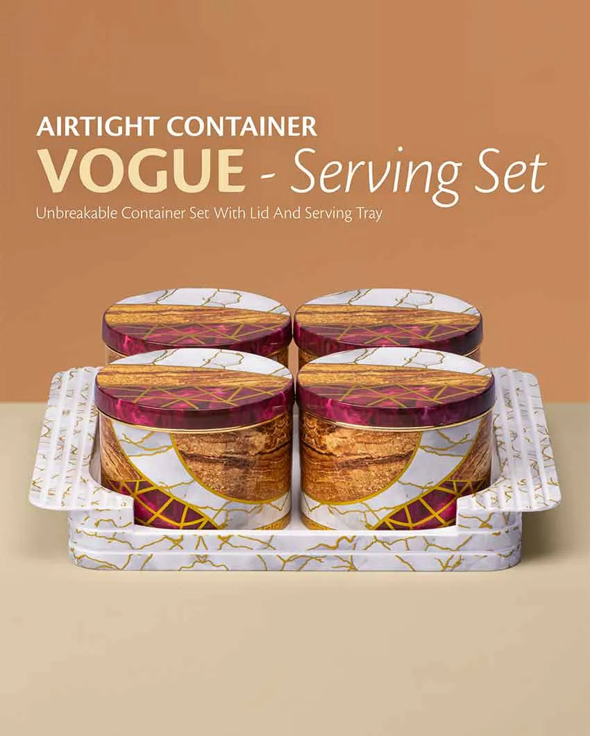 Vogue Polypropylene Utility Containers With Tray | Set Of 4 | 430 ml | 11 x 9 inches