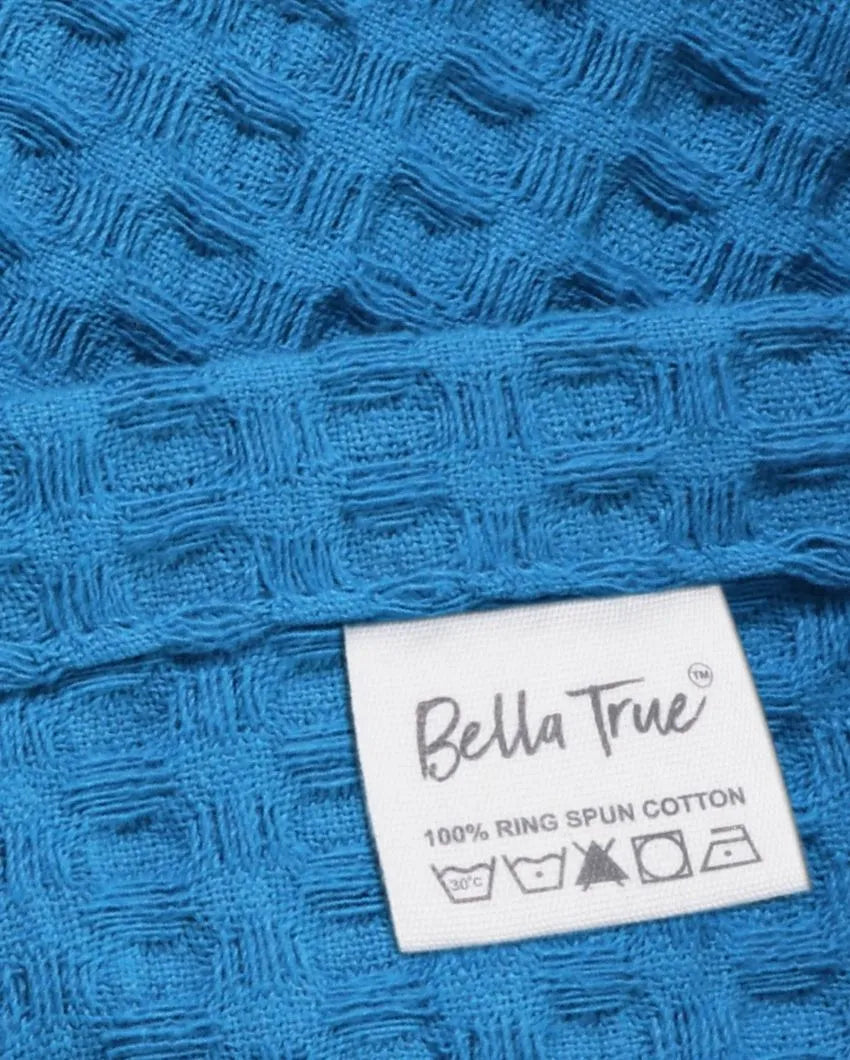 Teal Waffle Cotton Blanket 90 x 60 Inches