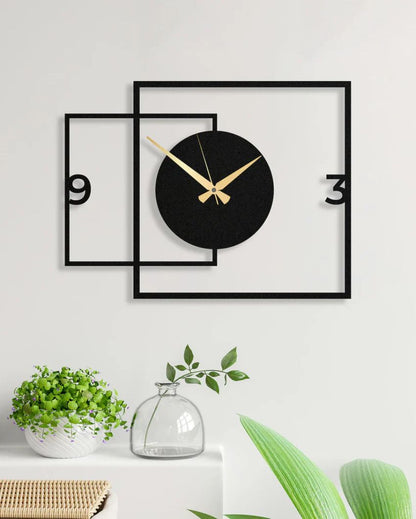 Double Square Shaped Metal Wall Clock | 28 x 28 inches