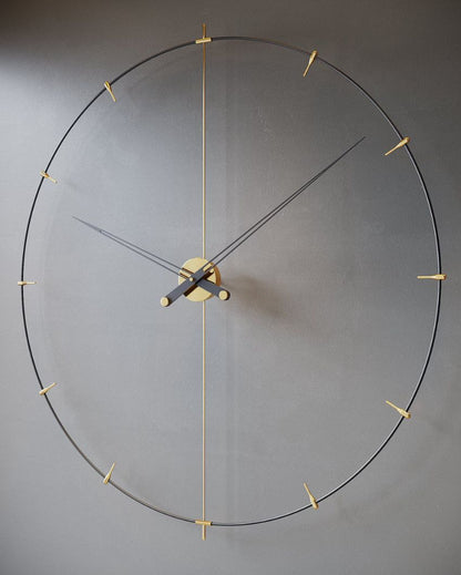 Black & Golden Handmade Ring Designed Large Wall Clock | 24 inches