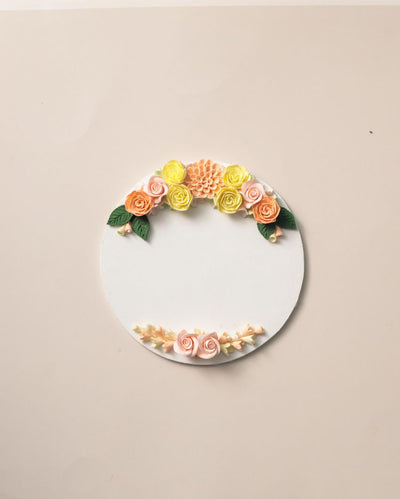 Handcrafted Floral Wooden Customizable Name Plate | 8 x 2 inches