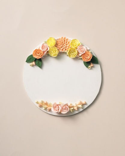 Handcrafted Floral Wooden Customizable Name Plate | 8 x 2 inches