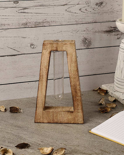 Revealing Quad Test Tube Wood Planter | 5 x 2 x 8 inches