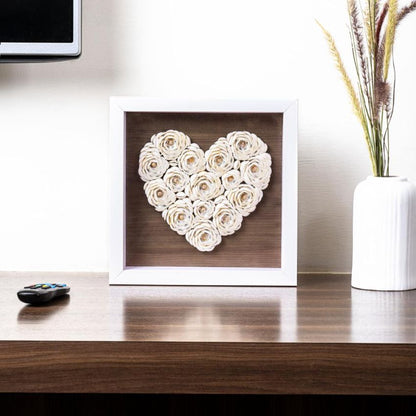 Heart-Shaped White Chippy Shell Wall Art | 11 x 2 x 11 inches