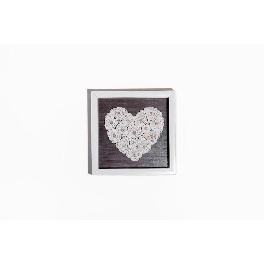 Heart-Shaped White Chippy Shell Wall Art | 11 x 2 x 11 inches