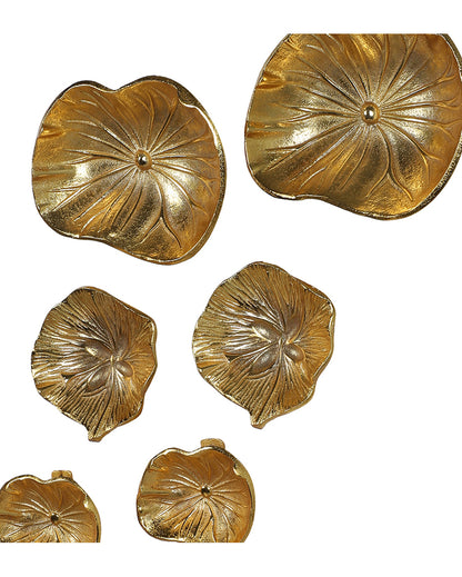 Floral Golden Flower Wall Art | Gold | Set of 8