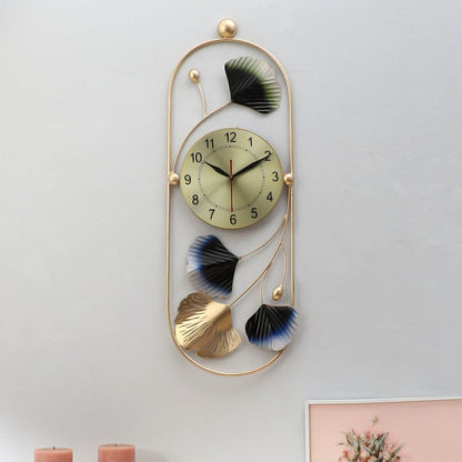 Oval Floral Design Multicolor Wall Clock | 9 x 24 inches