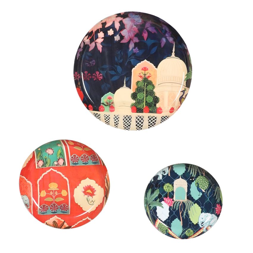 Beautiful Meena Design Monument Wall Art Plates | Set of 3