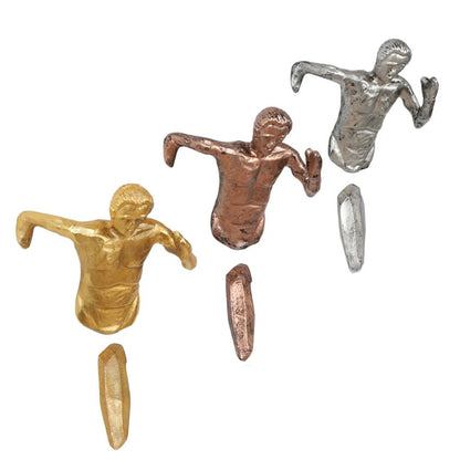 Unique Design Running Men Wall Showpiece | Set of 3 | 3 x 7 inches