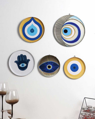 Evil Eye Meena Wall Art Plates | Set Of 5