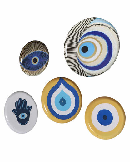 Evil Eye Meena Wall Art Plates | Set Of 5