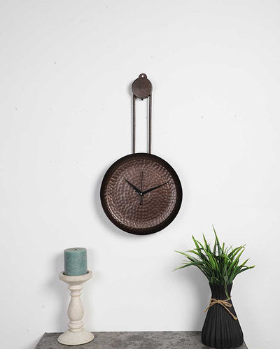 Timeless Brown Textured Round Clock | 18 x 8 x 2 inches