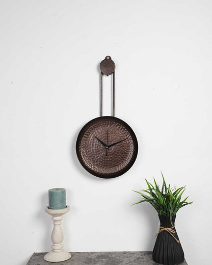 Timeless Brown Textured Round Clock | 18 x 8 x 2 inches