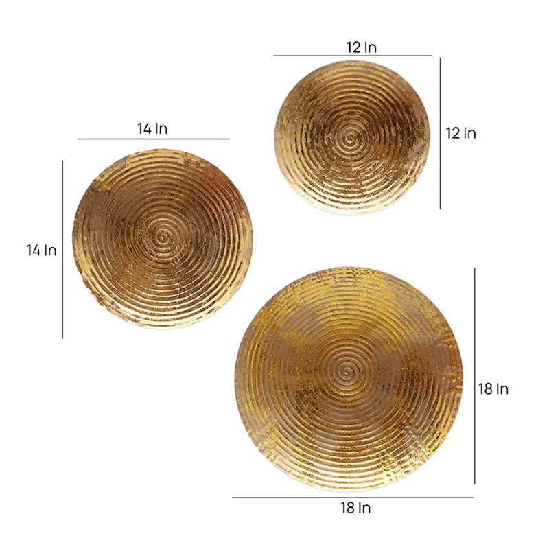 Round Ring Gold Foil Wall Decor | Set of 3 Default Title