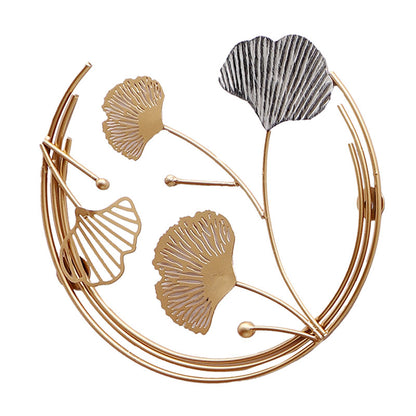 Wired Gold & Grey Leaves Wall Decor | Set of 2 Default Title