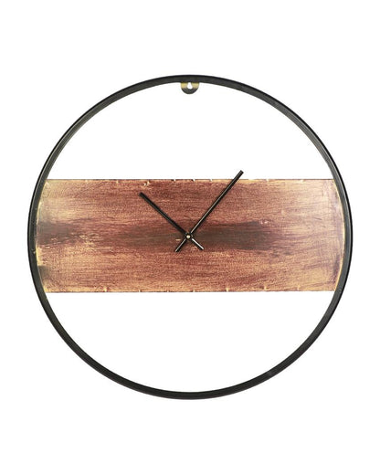 Black & Brown Round Iron Wall Clock