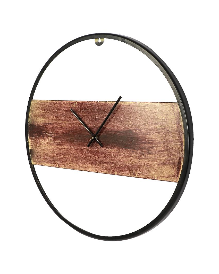 Black & Brown Round Iron Wall Clock