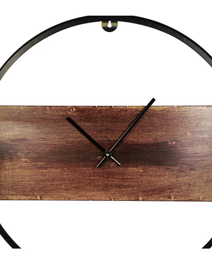 Black & Brown Round Iron Wall Clock