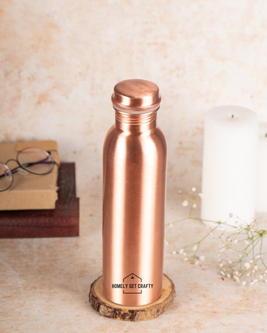 Healthy Plain Matt Finish Copper Water Bottle | 3 x 10 inches