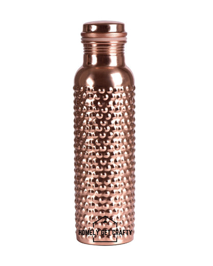 Luxe Raised Dotted Design Copper Water Bottle | 3 x 10 inches