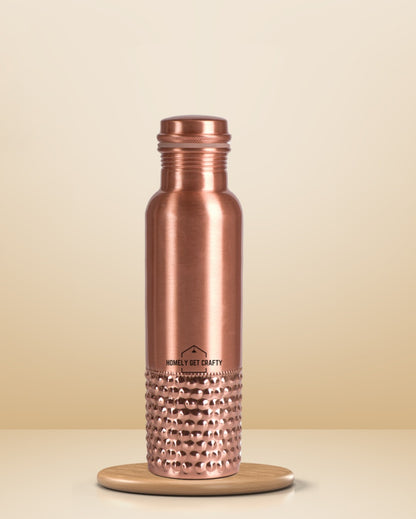 Stylish & Elegant Raised Dotted Design Copper Water Bottle | 3 x 10 inches