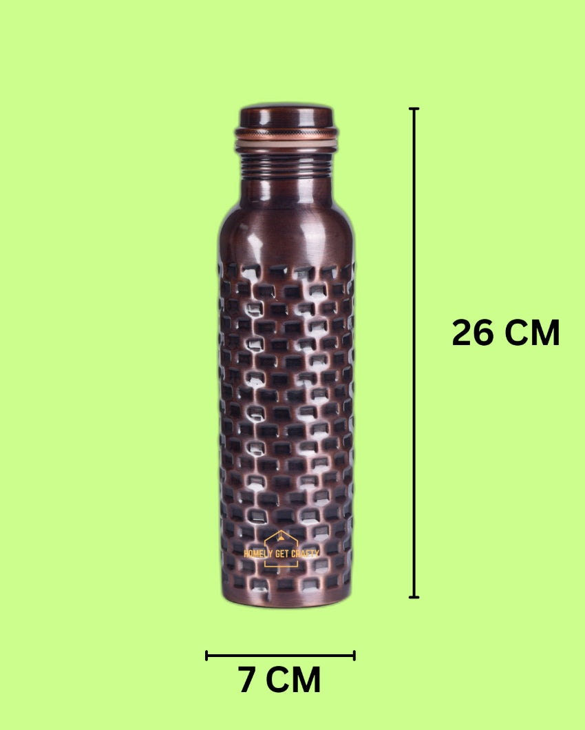 Vintage Brick Design Black Copper Water Bottle | 3 x 10 inches