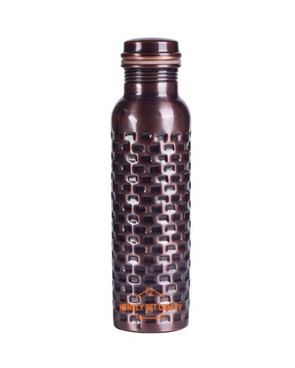 Vintage Brick Design Black Copper Water Bottle | 3 x 10 inches