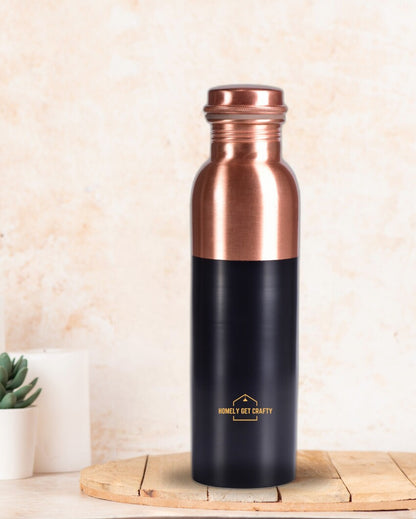 Sleek & Modern Half Colored Copper Water Bottle | 3 x 10 inches