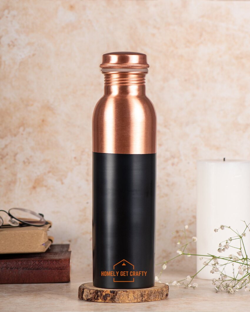 Sleek & Modern Half Colored Copper Water Bottle | 3 x 10 inches