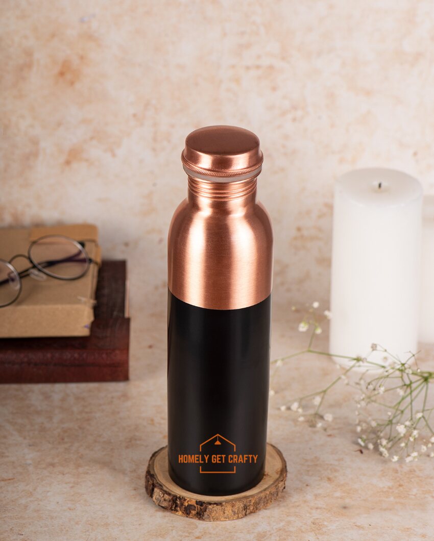 Sleek & Modern Half Colored Copper Water Bottle | 3 x 10 inches