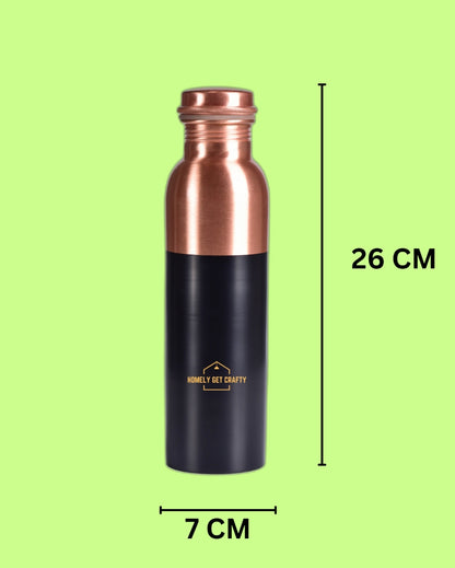 Sleek & Modern Half Colored Copper Water Bottle | 3 x 10 inches