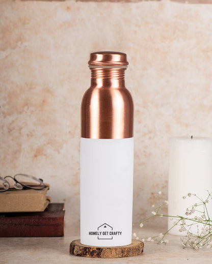 Sleek & Modern Half Colored Copper Water Bottle | 3 x 10 inches