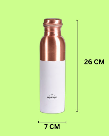 Sleek & Modern Half Colored Copper Water Bottle | 3 x 10 inches