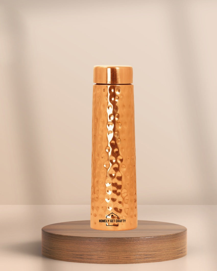 Hammered Dimples Design King Plane Copper Water Bottle | 3 x 11 inches