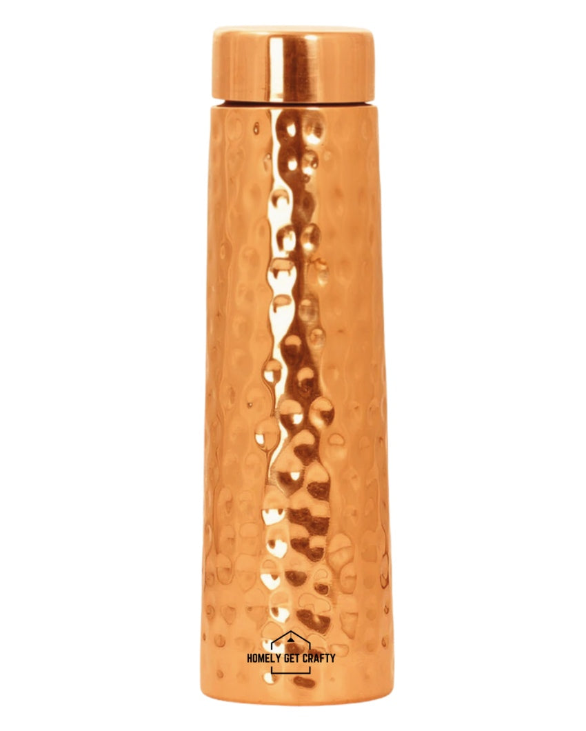 Hammered Dimples Design King Plane Copper Water Bottle | 3 x 11 inches