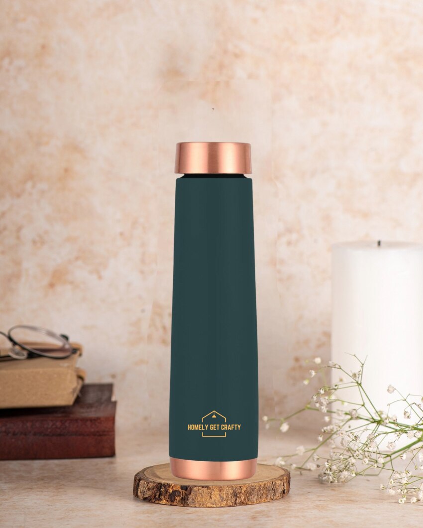 Luxurious King Green Copper Water Bottle | 3 x 11 inches