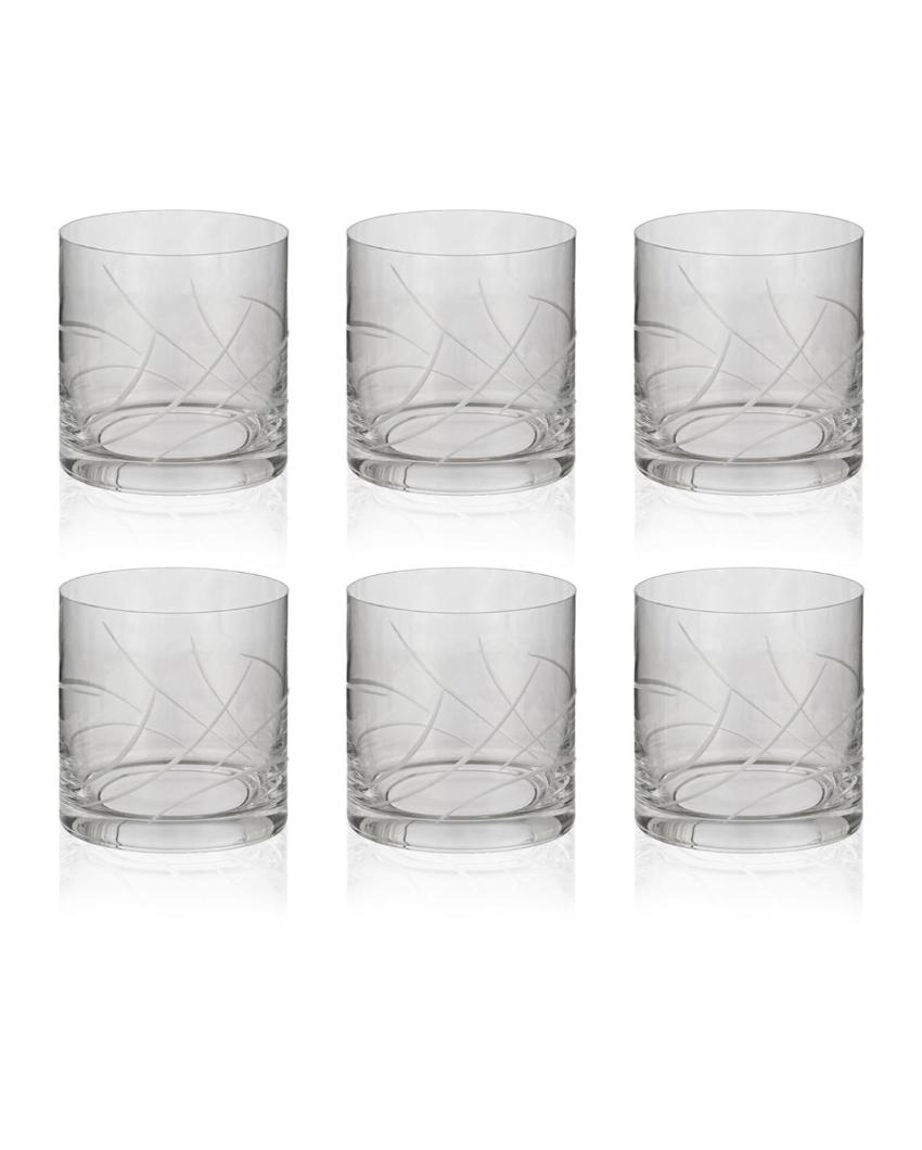 Sophisticated Abstract Gleam Whiskey Glasses | Set of 6 | 4 x 4 inches