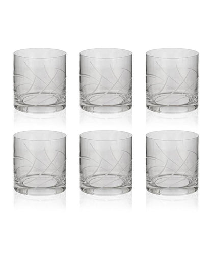 Sophisticated Abstract Gleam Whiskey Glasses | Set of 6 | 4 x 4 inches