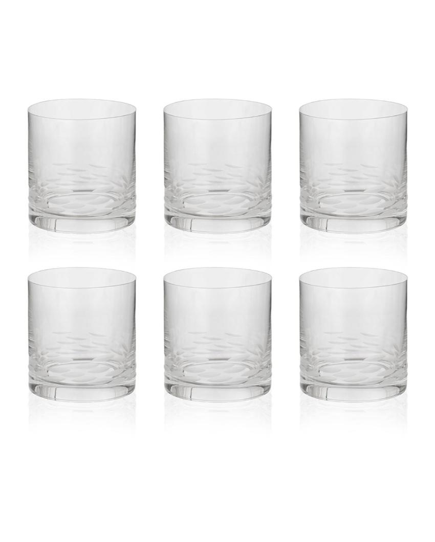 Artful Cutwork Enigma Whiskey Glasses | Set of 6 | 4 x 4 inches