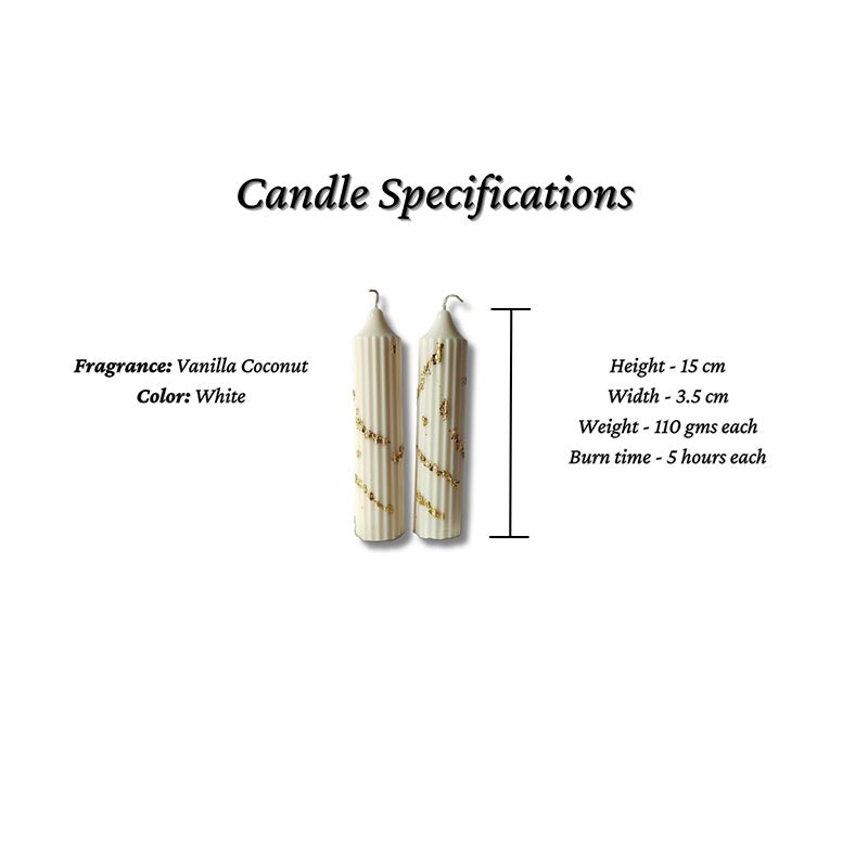 White Gold Hope Pillar Candles | Set of 2 Default Title